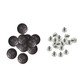 17mm Gunmetal with Stars Jeans Buttons with Pins (Pack of 10)